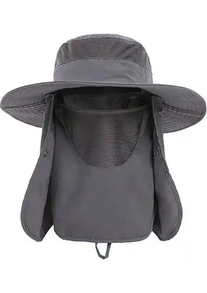 Catteo Nefes Alabilir Balıkçı Şapkası Koyu Gri Güneşten Koruyan Pratik Tasarım