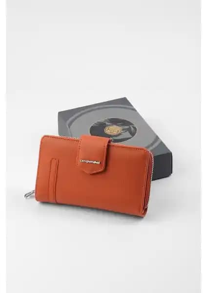 Cengiz Pakel Orta Boy Kadın Cüzdanı Kiremit Rengi Şıklık ve İşlevselliğin Birleşimi