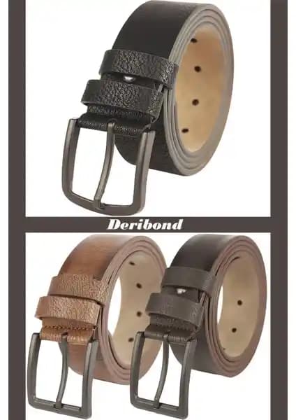 Deribond 3'lü Erkek Kemer Seti Dayanıklı ve Şık Tasarım ile Günlük Kullanım İçin
