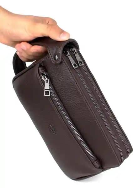 Derise Club Erkek Kahverengi Lüks Çok Bölmeli Seyahat ve Günlük Portföy Çantası