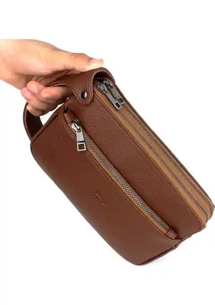 Derise Club Erkek Taba Renk Lüks Çok Bölmeli Seyahat ve Günlük Portföy Çantası