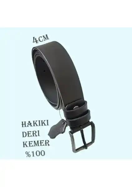 Efluce Siyah Erkek Hakiki Deri Kemer 4 cm Genişliği ile Şıklık ve Dayanıklılık Sunar
