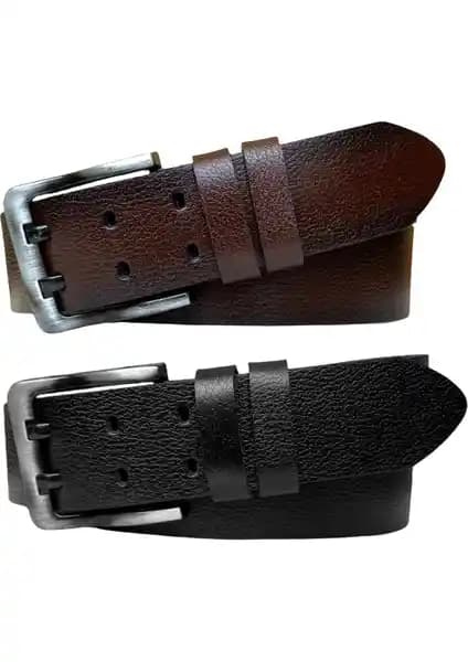 GoDeri Çift Dilli Erkek Kemer Seti: Şıklık ve Dayanıklılık Sunan Kaliteli Aksesuar