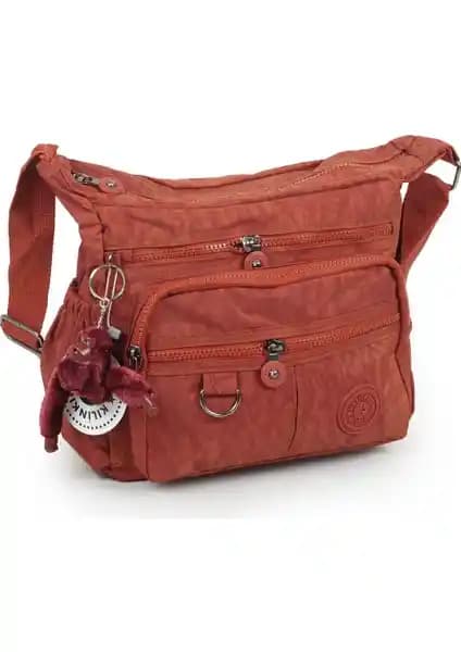 İmaks Kiremit Renkli Su Geçirmez Çok Gözlü Postacı Çantası Günlük Kullanım İçin