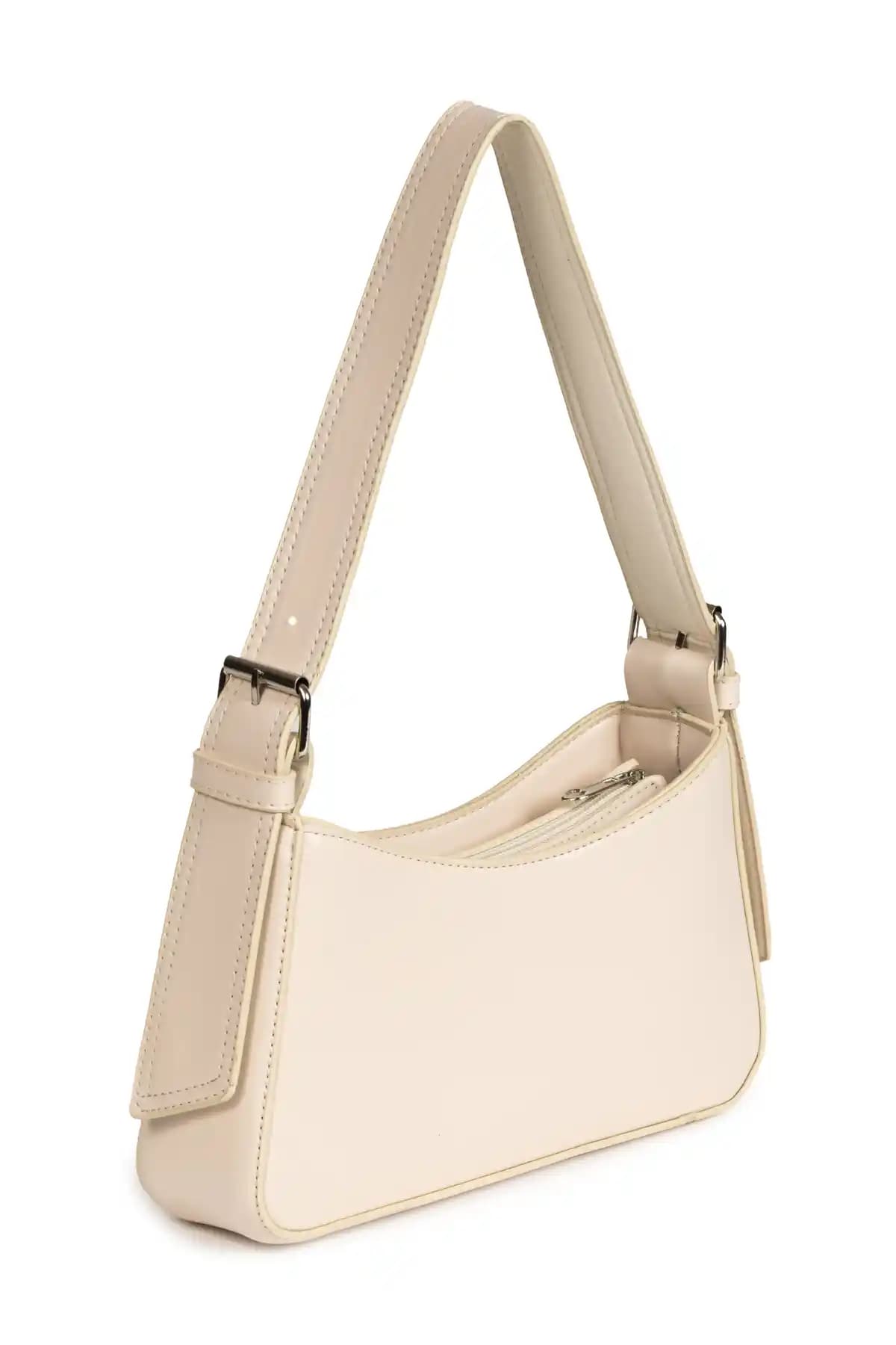 Kadınlar İçin Şık ve Dayanıklı Suni Deri Bej Renk Çanta Günlük Kullanım İçin Uygun