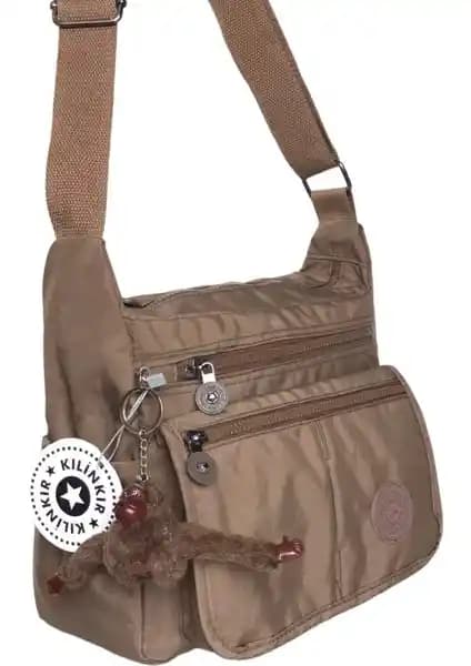 Klinkır Kadın Kumaş Çok Gözlü Postacı Çanta Günlük ve Şık Kullanım İçin Uygun