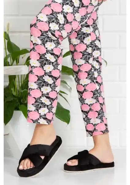 ModaFrato Smt-02 Kadın Çapraz Kışlık Ev Terliği Şıklık ve Konfor Bir Arada