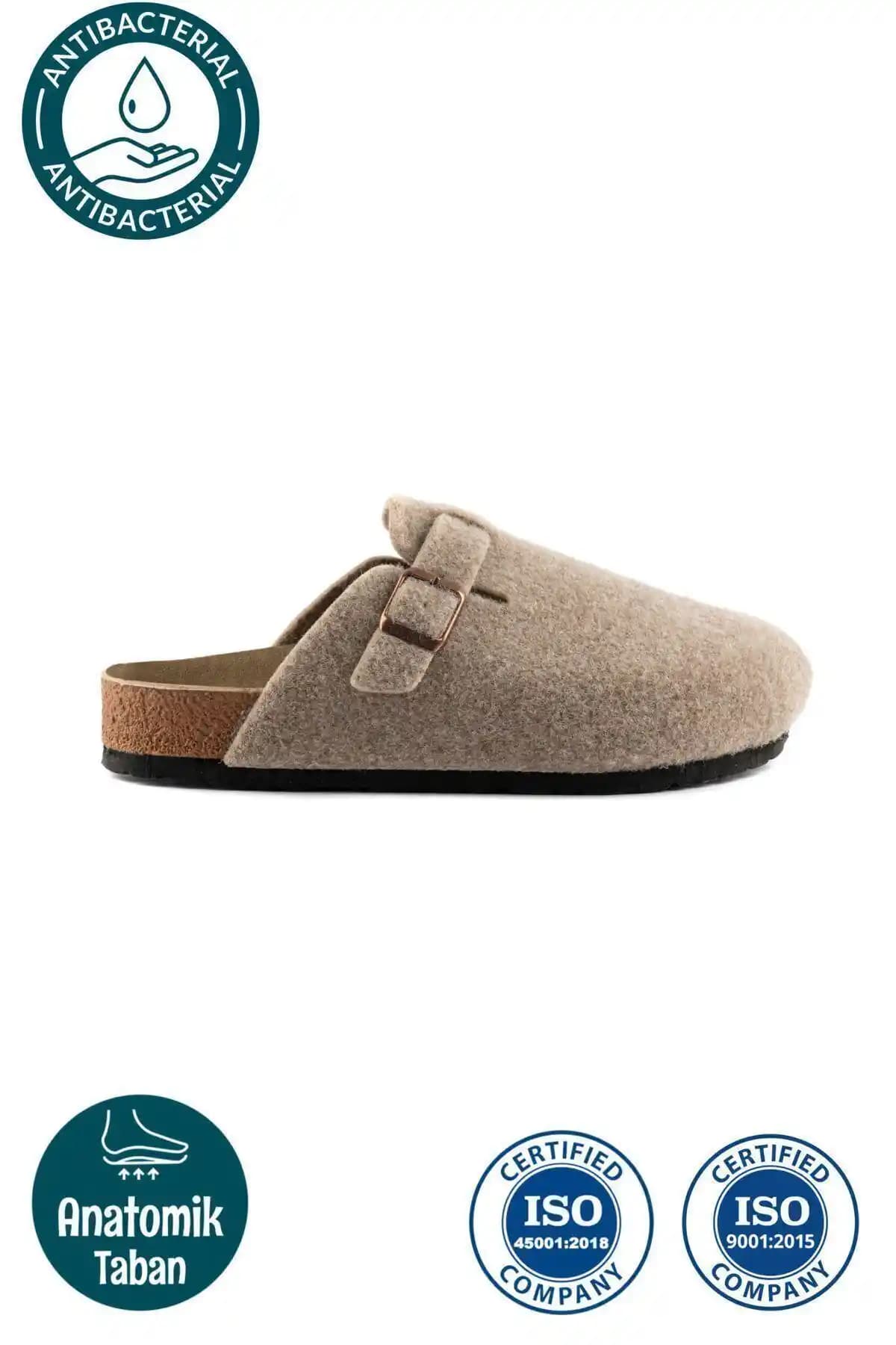 Roy Jones Kadın Mantar Taban Keçeli Konfor Modeli Ev Terliği Kış İçin Şık ve Rahat Tasarım