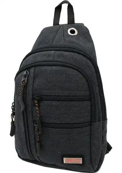 Seventeen 3473 Kanvas Body Bag Siyah Günlük Kullanım İçin Dayanıklı ve Şık Çanta