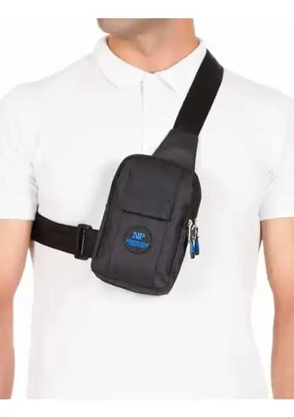 Tuldar Siyah Keten Kumaş Bel Çantası Günlük Kullanım İçin Dayanıklı ve Şık Tasarım