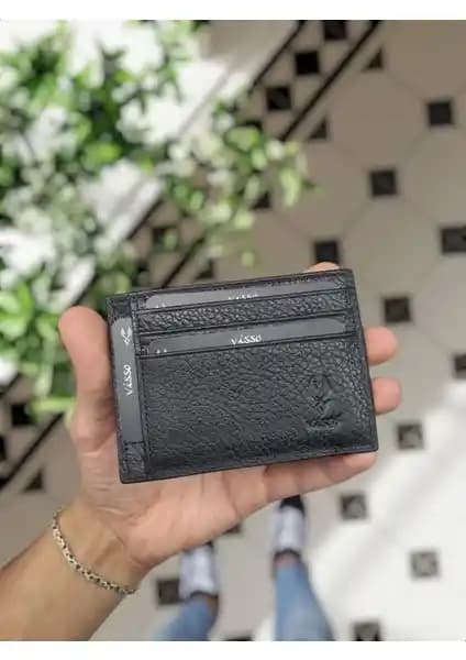 Visso 606 Hakiki Deri Mini Kredi Kartlık Erkek ve Kadın İçin Kişiselleştirilebilir
