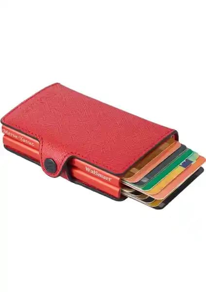 Walsmart Twin Safiano Akıllı Çift Mekanizmalı Deri Cüzdan Günlük Kullanım İçin Uygun