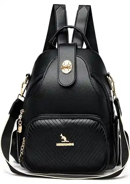 YJ Yüksek Kadın Deri Sırt Çantası Siyah: Şıklık ve Fonksiyonellik Bir Arada
