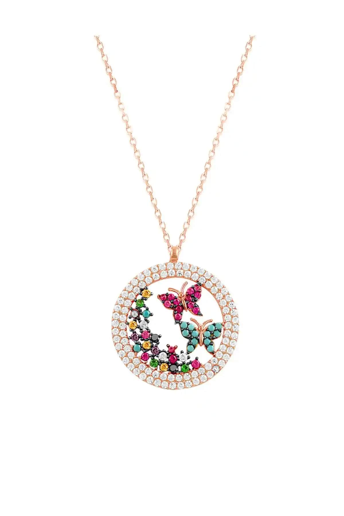 925 Ayar Gümüş Kelebek Kolye Kadınlar İçin Modern ve Zarif Tasarım