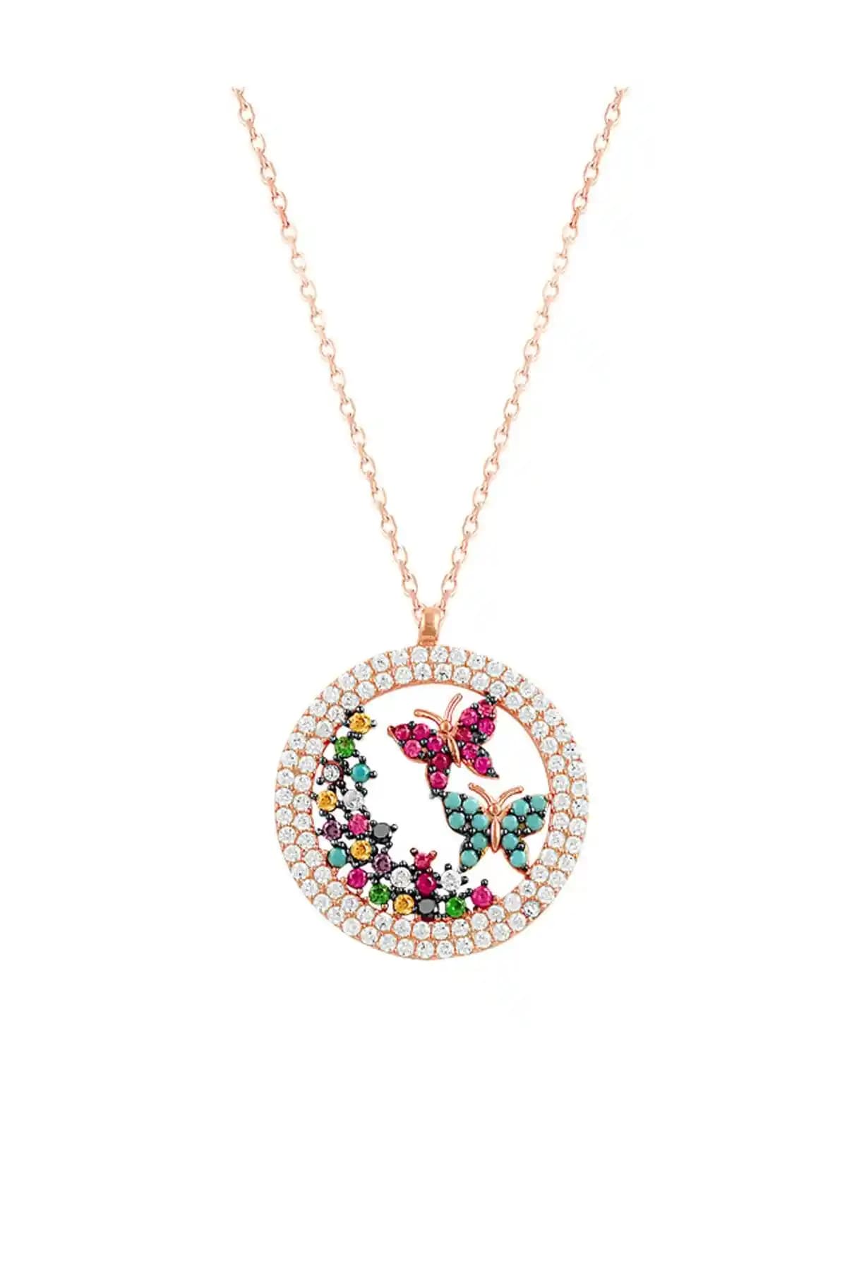 925 Ayar Gümüş Kelebek Kolye Kadınlar İçin Modern ve Zarif Tasarım