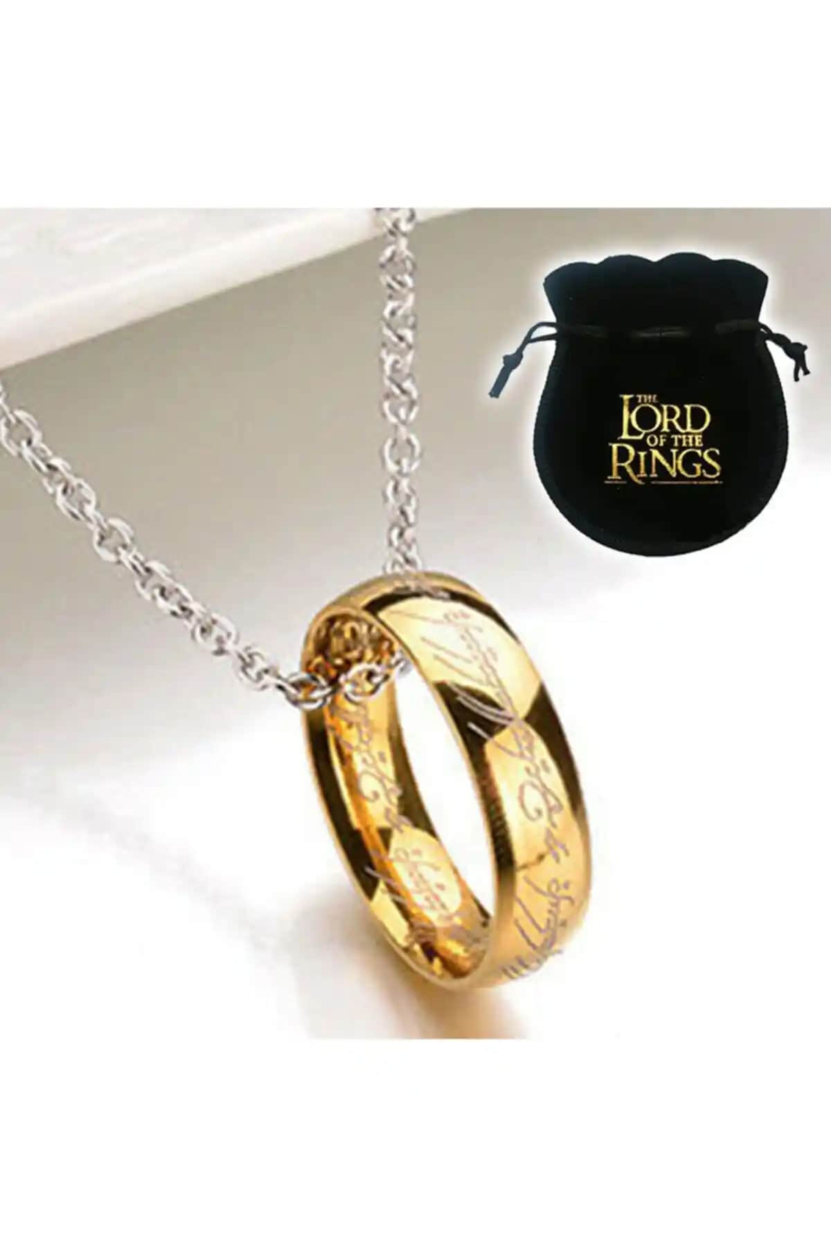 Abbsee Lord Of The Rings 18K Altın Kaplama Sırlar Yüzüğü - Güç ve Şıklık Temalı Takı