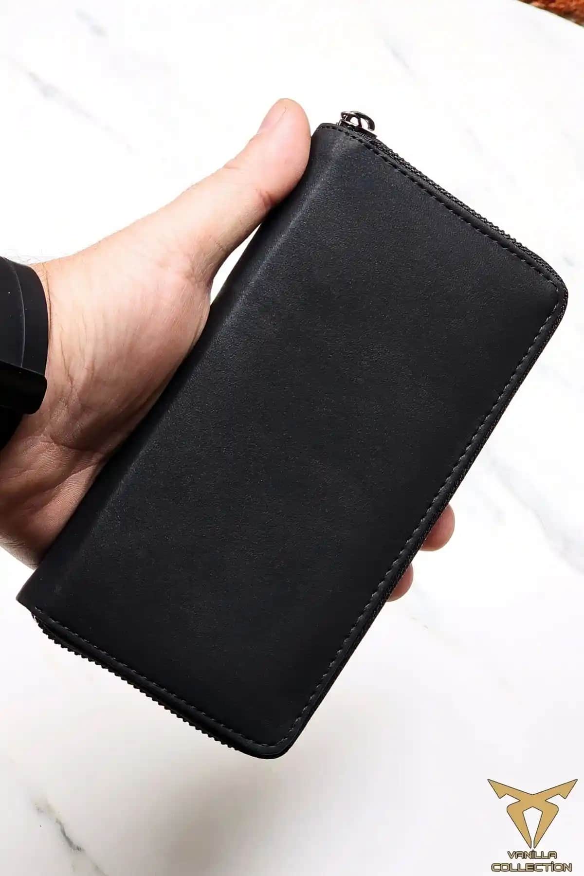 ANDİFLİ Telefon Bölmeli Fermuarlı Deri Cüzdan Portföyü Şıklık ve Fonksiyonellik Bir Arada