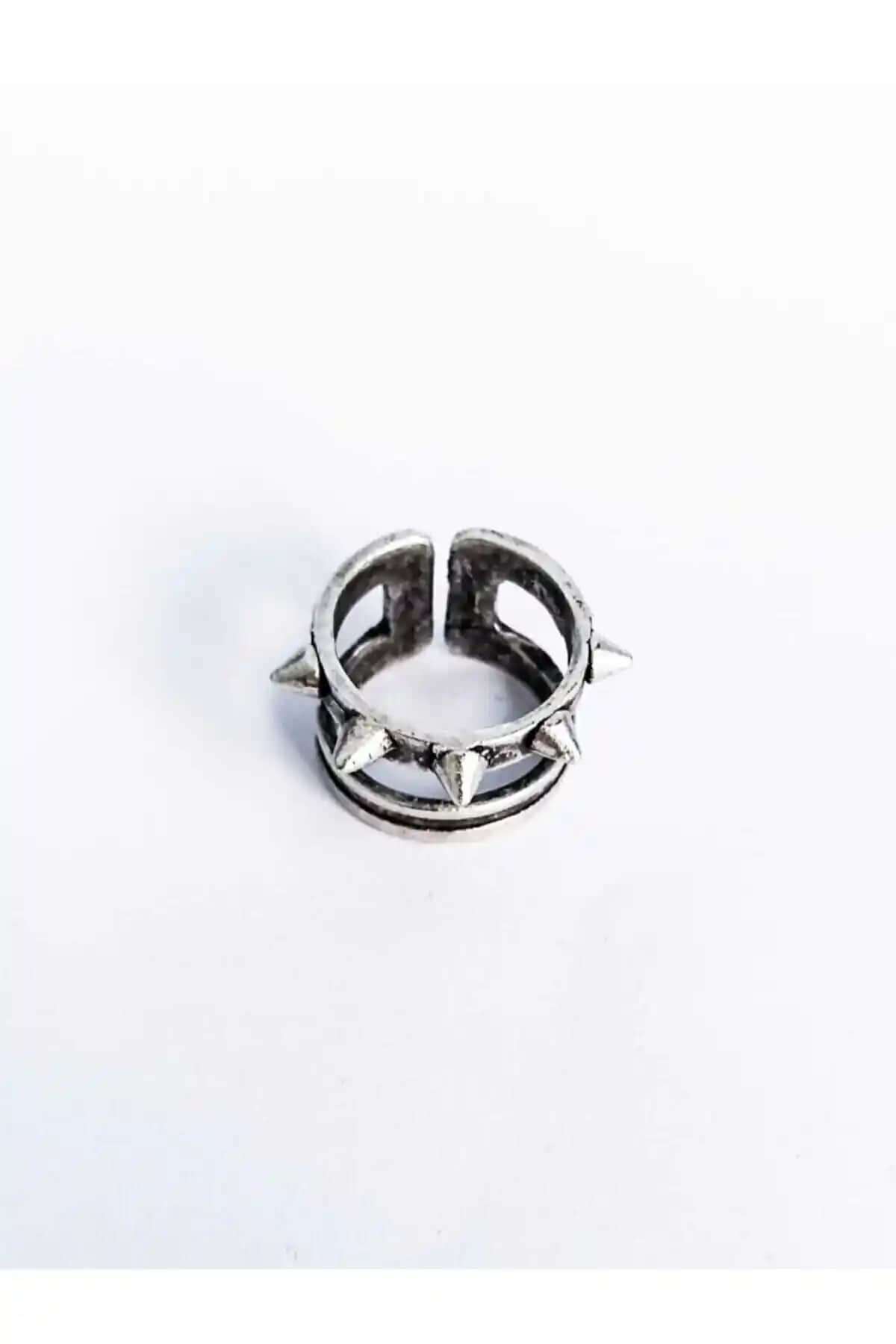 Antika Gümüş Kaplama El Yapımı Ayarlanabilir Yüzük - Şık ve Dayanıklı Tasarım