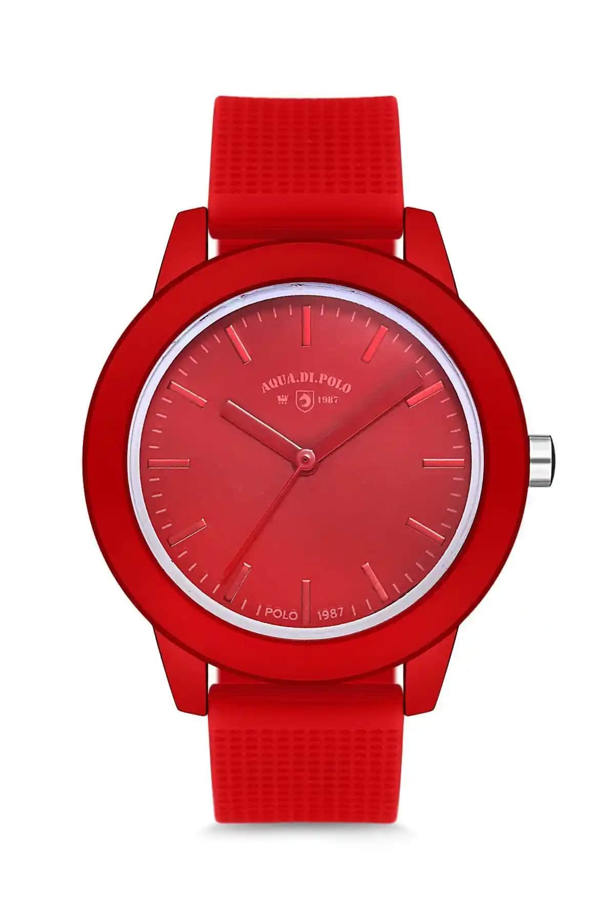 Aqua Di Polo 1987 Kırmızı Kadın Silikon Kol Saati Modern Tasarım ve Dayanıklılık