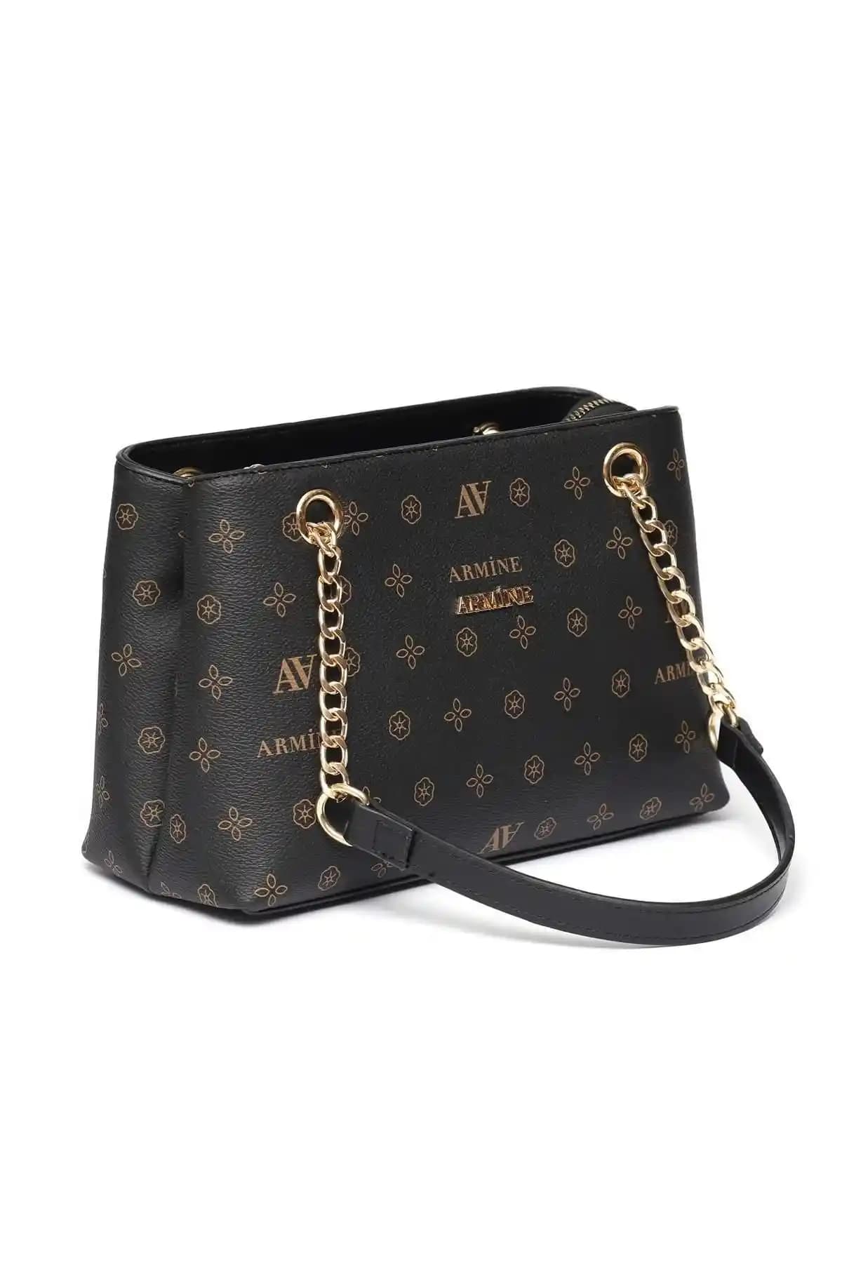 Armine 332 Kadın Siyah Baskılı Çanta Modern ve Kullanışlı Tasarım Özellikleri