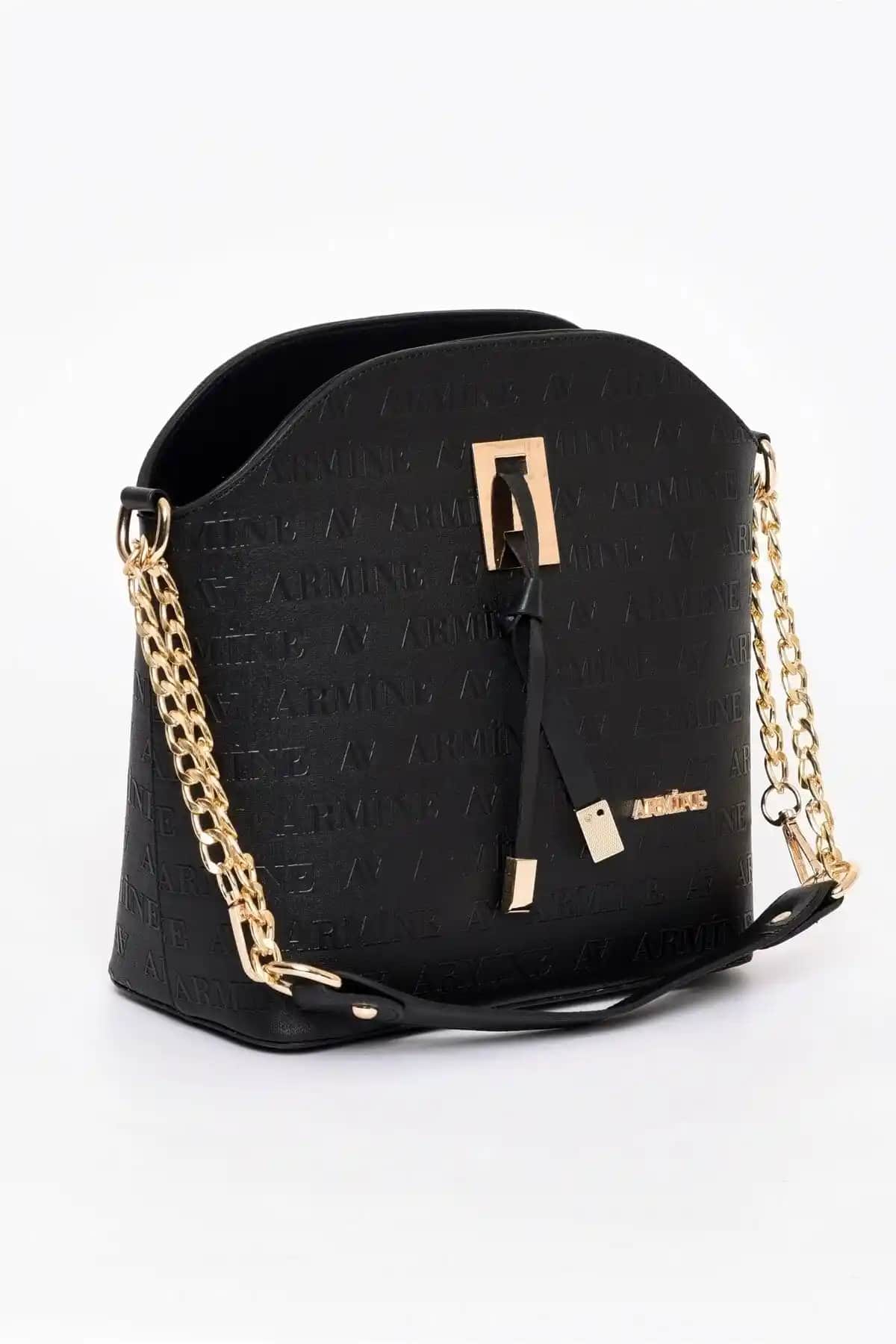 Armine Siyah Lazer Baskılı Kadın Çantası Günlük Şıklık ve Fonksiyonellik Sunar