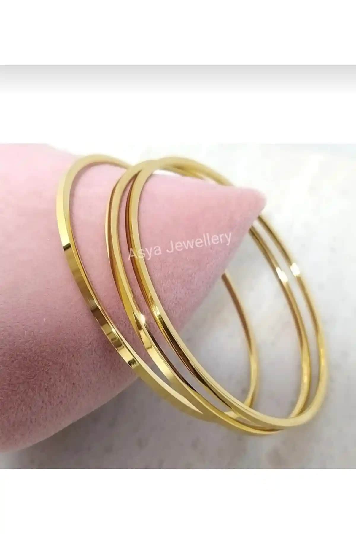 Asya Jewellery 3'lü Küçük Boy Ajda Bilezik Seti Modern ve Dayanıklı Tasarım