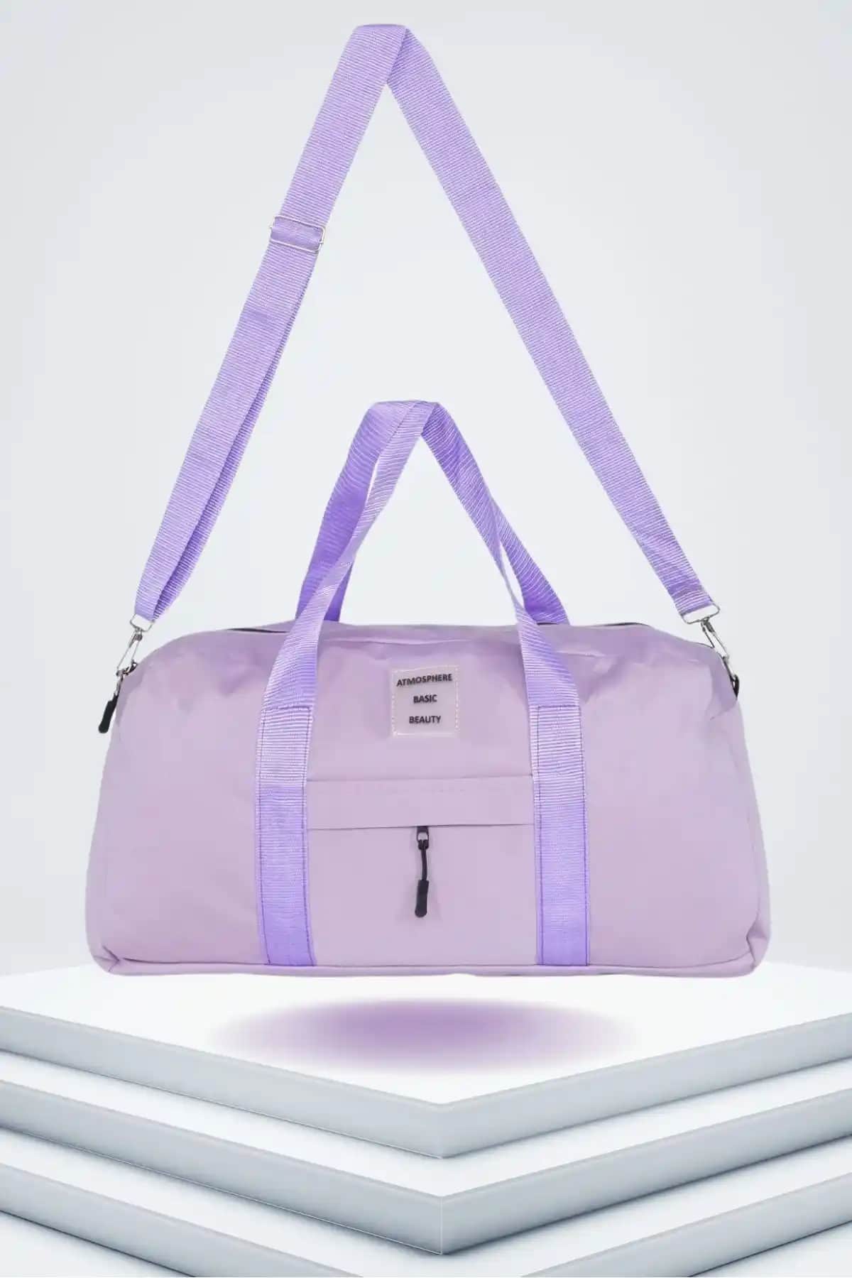 Atmosferbsc Unisex 2 Bölmeli Fermuarlı Uzun Askılı Geniş Hacimli Spor ve Seyahat Çantası