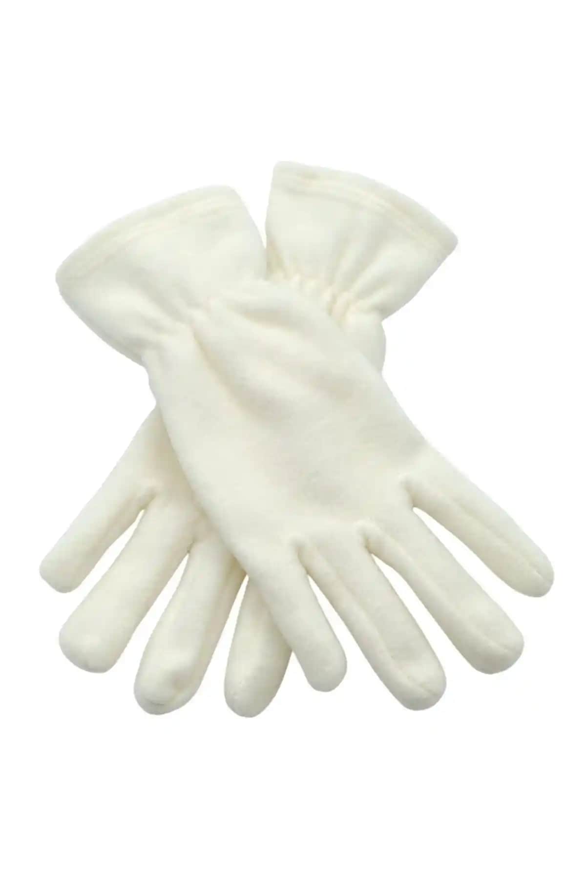 AXE SPORTSWEAR Kadın Ekru Kışlık Termal Polar Eldiven Şık ve Sıcak Tutan Tasarım