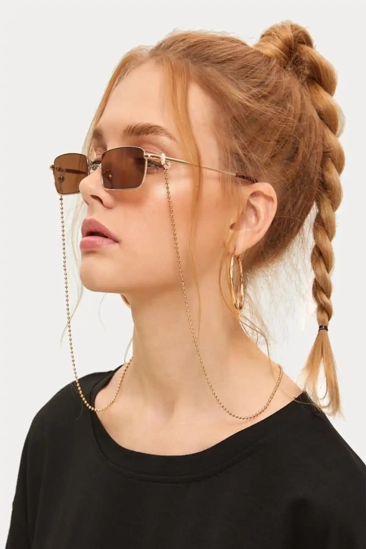 BAHELS Kadın Gold Renk Top Detay Gözlük Zinciri: Şık ve Kullanışlı Aksesuar
