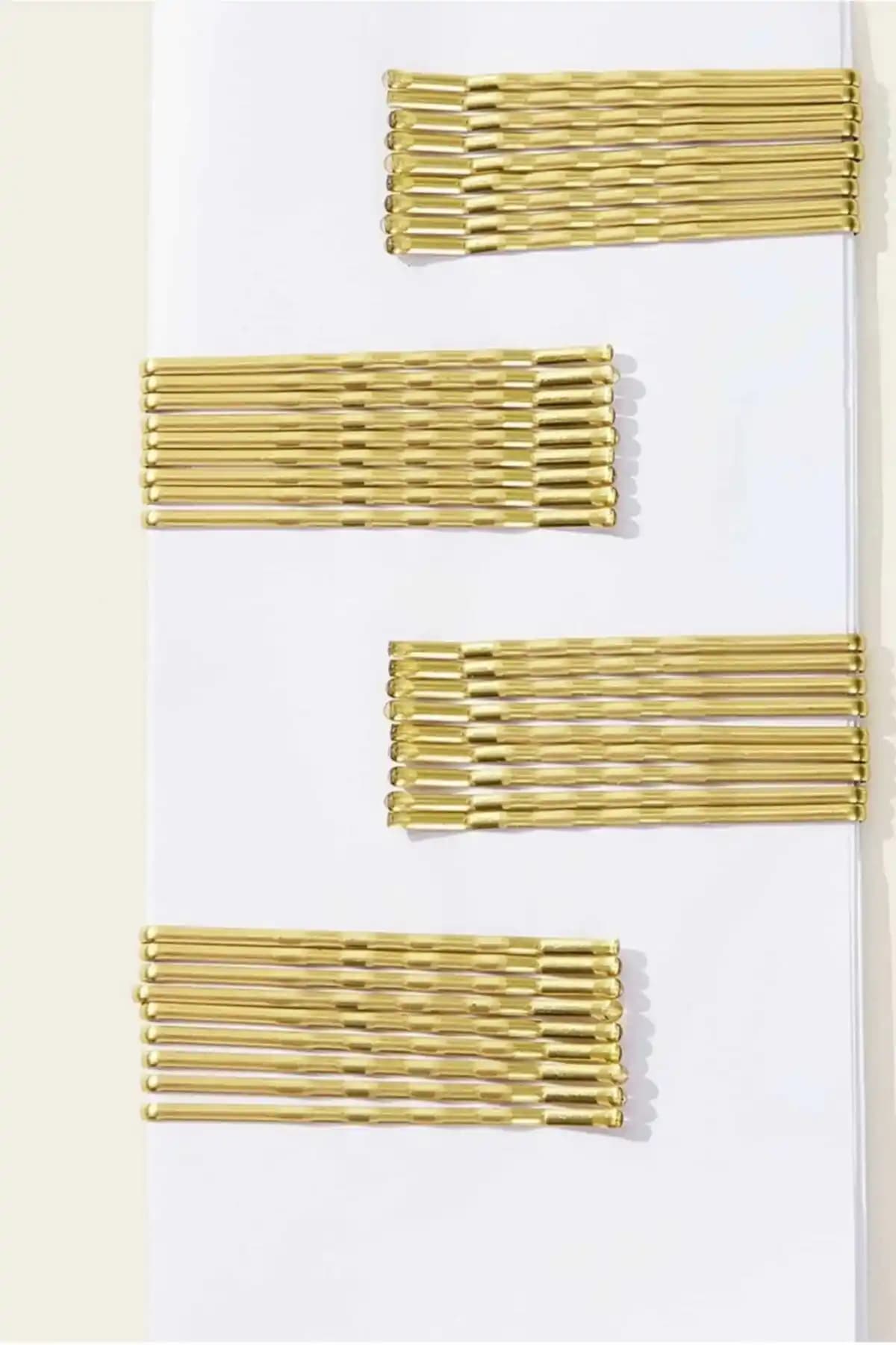 C&E Design Kadın 48'li Gold Sarı Tel Toka Seti Şık ve Pratik Saç Aksesuarları