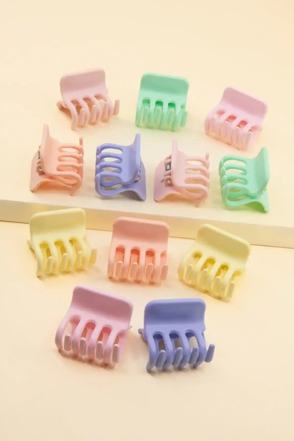 C&E Design Kadın Renkli Timsah Mandal Toka Seti 12'li Çok Renkli ve Dayanıklı Tasarım