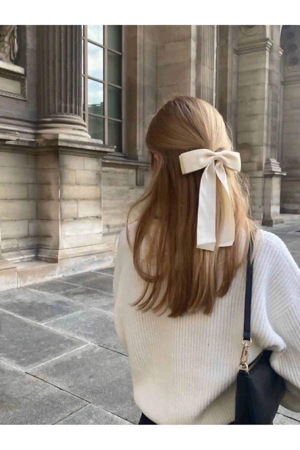 C&E Design Kadınlar İçin Saten Kurdele Fiyonk Otomatik Tokası Günlük Şıklık İçin Uygun