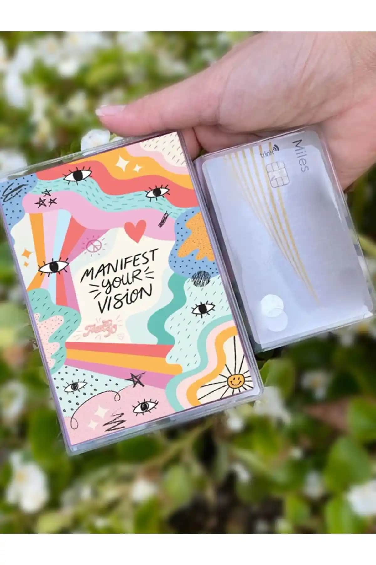 Cekuonline Manifest Your Vision Desenli Şeffaf Pasaport Kılıfı Modern ve Sürdürülebilir Tasarım