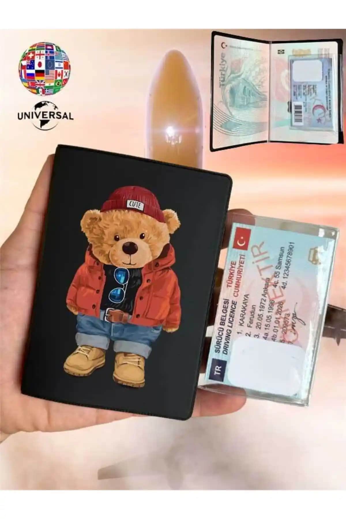 Cekuonline Teddy Bear Desenli Deri Pasaport Kılıfı: Şık ve Fonksiyonel Tasarım