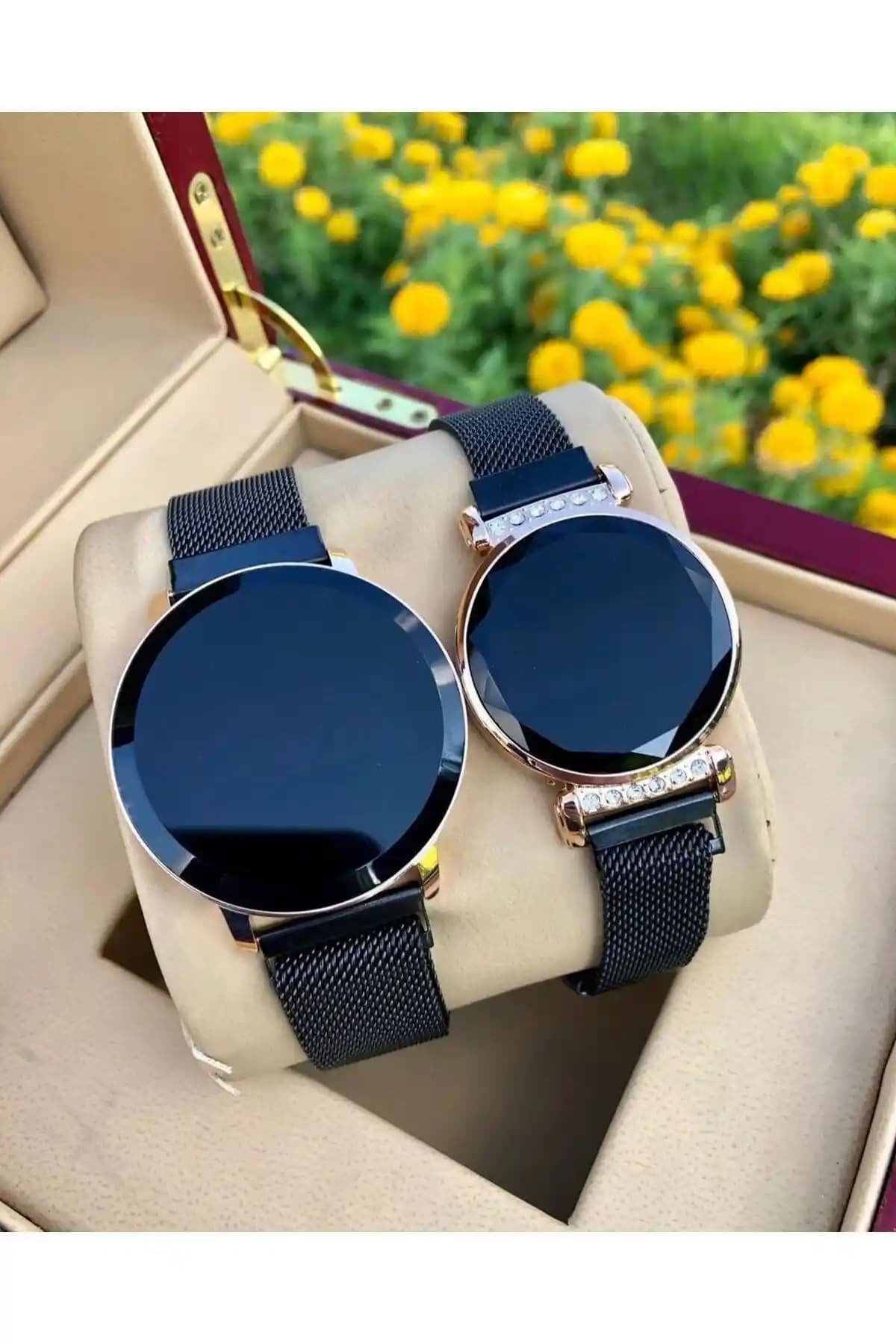 ÇENÇEN Unisex Çift Dokunmatik Saat Seti Modern ve Şık Tasarım