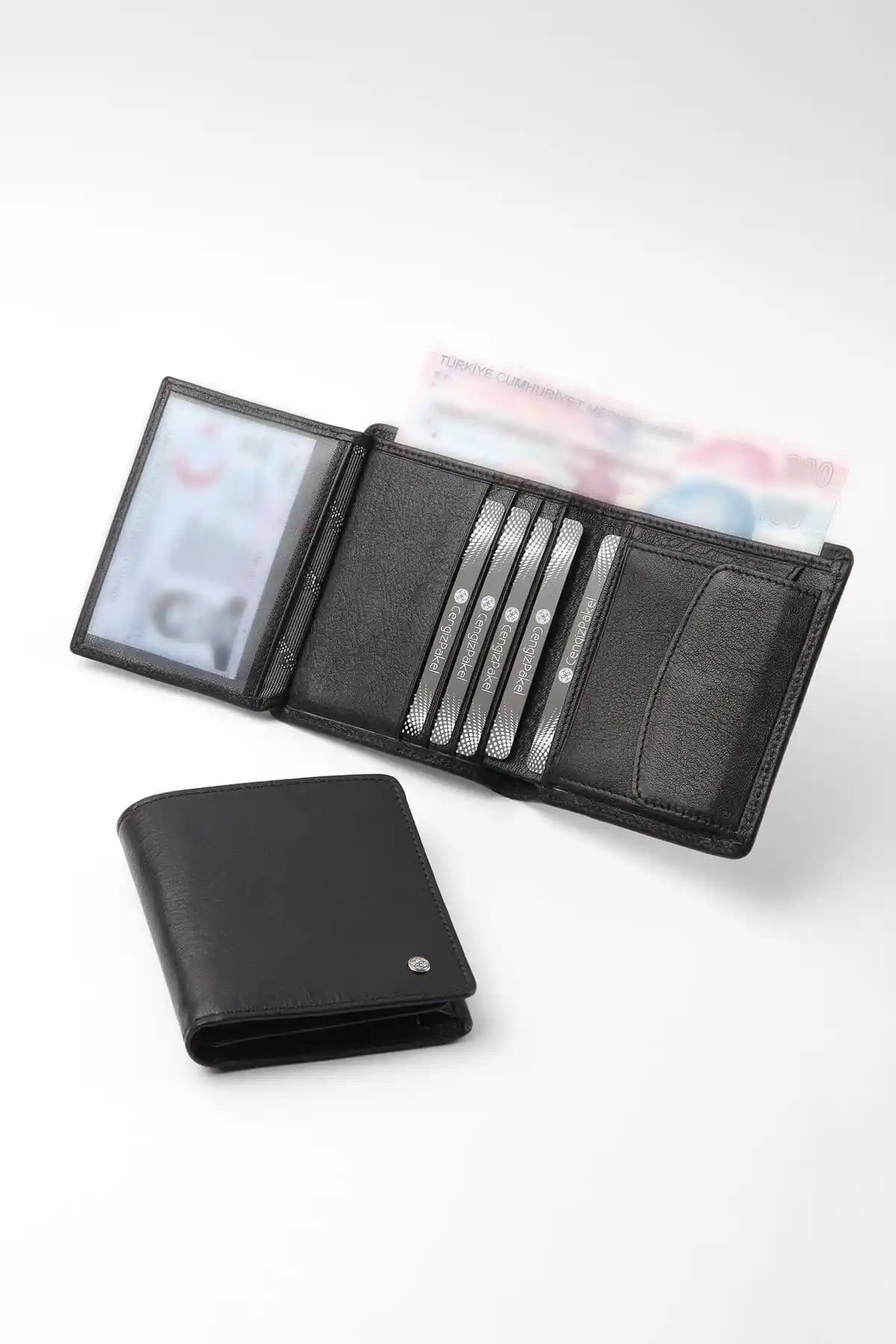 Cengiz Pakel Hakiki Deri Bozuk Para Bölmeli Dikey Cüzdan Şıklık ve Dayanıklılık Sunar