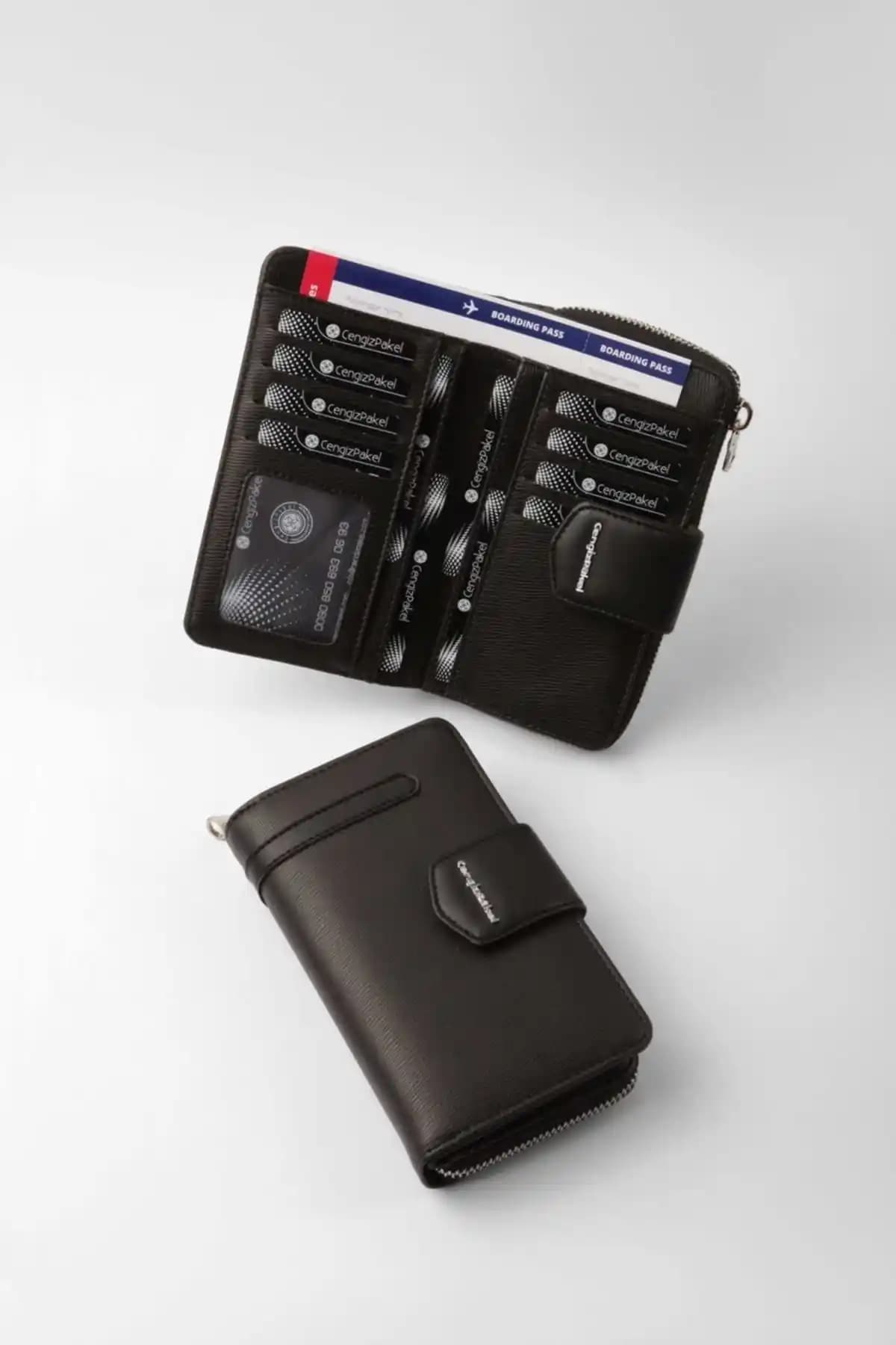 Cengiz Pakel Siyah Kadın Cüzdanı: Şıklık ve Fonksiyonellik Sunan Modern Tasarım
