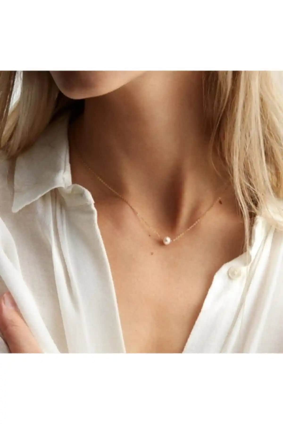 Chehra Design Kadın Sarı İnci Detaylı Kolye: Zarif ve Çok Yönlü Takı Seçeneği