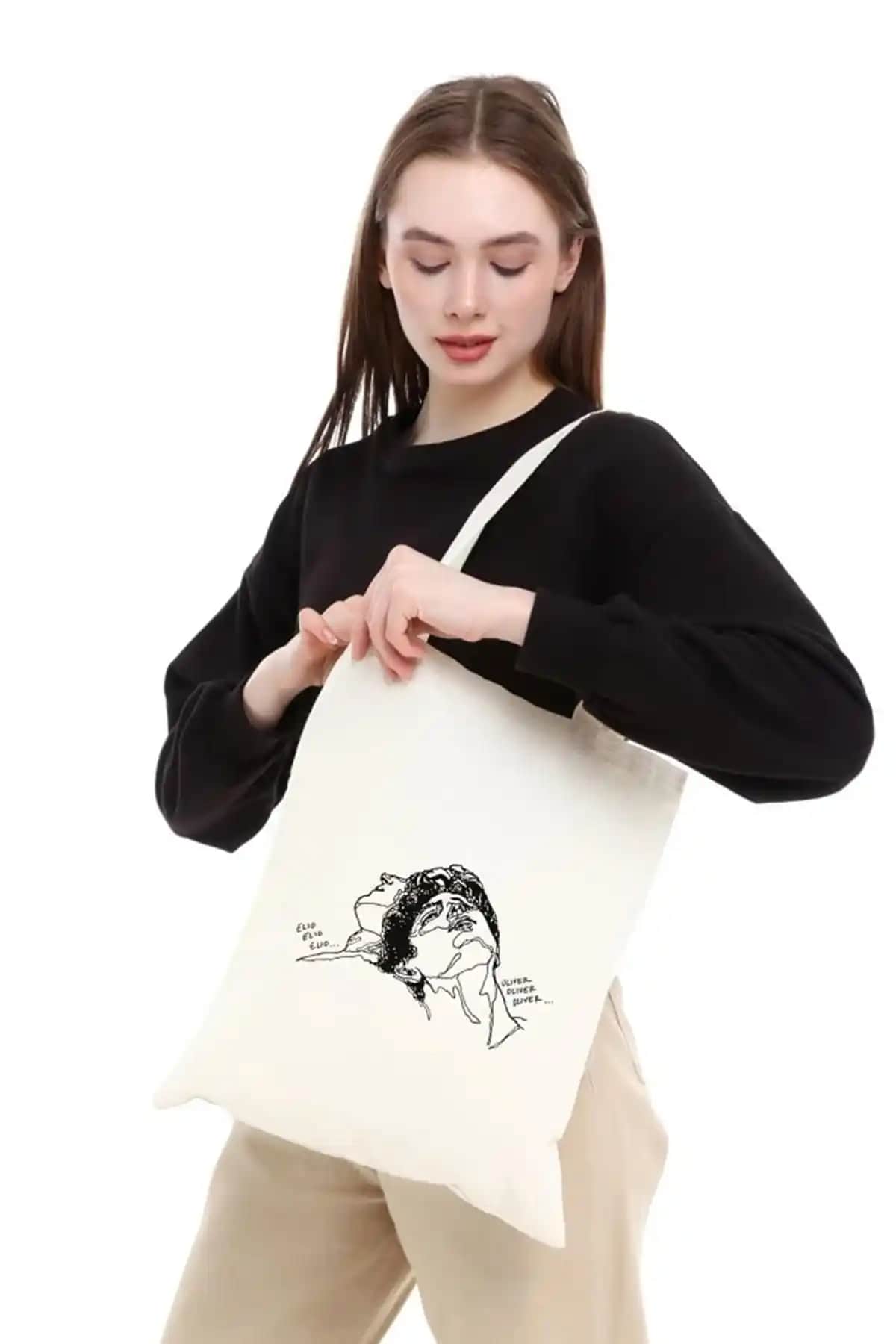 Çınar Bez Çanta Elio ve Oliver Baskılı Doğa Dostu Sürdürülebilir Günlük Çanta