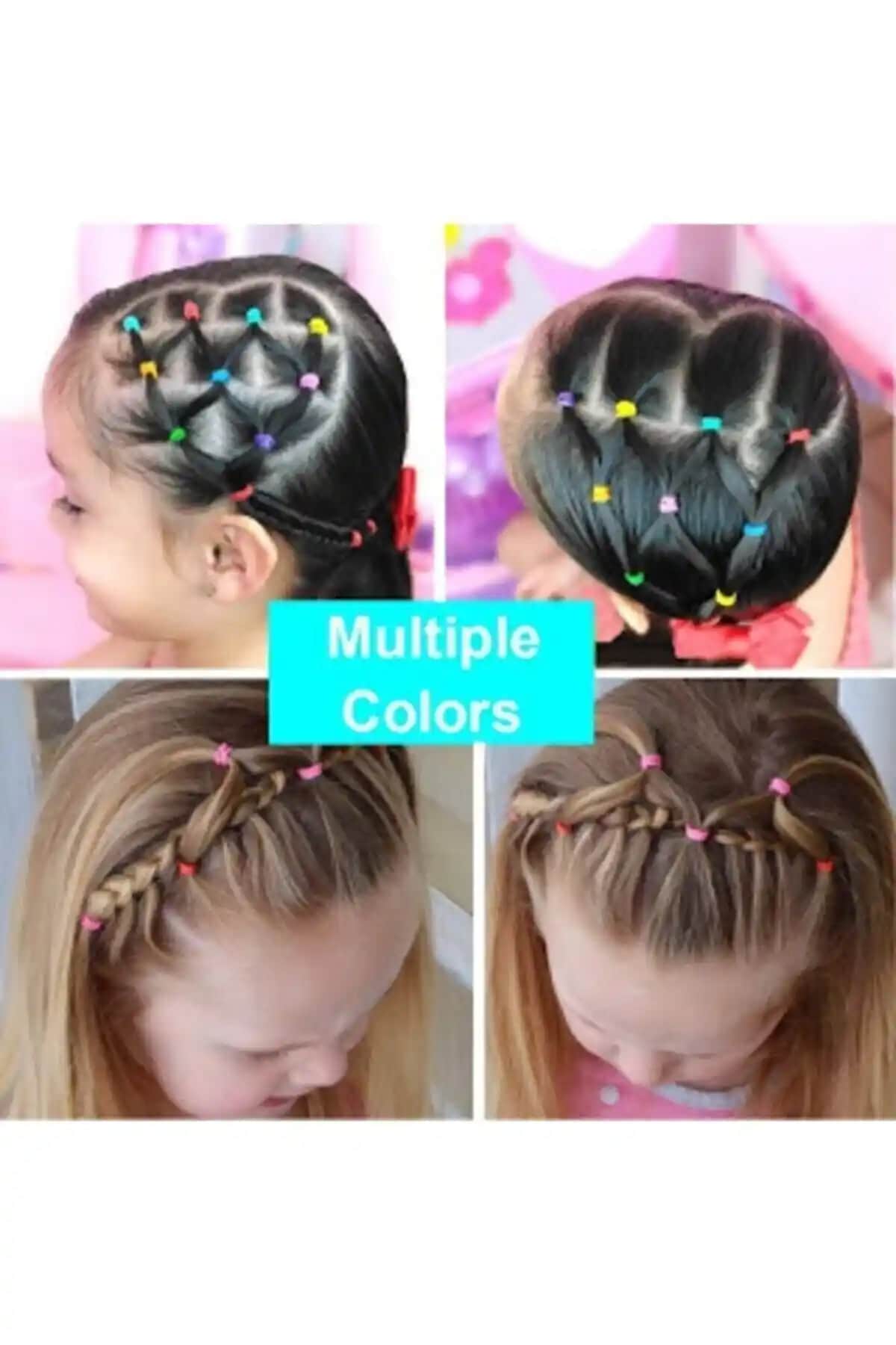 Çocuklar İçin Pratik ve Güvenli Silikon Saç Tokası Seti 800 Adet