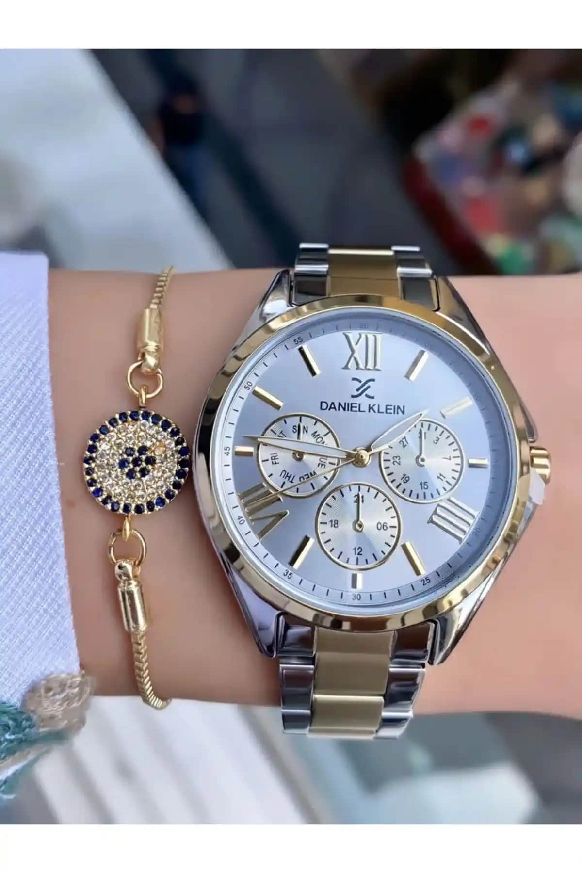 Daniel Klein Kadınlar İçin Modern ve Dayanıklı Renkli Kol Saati ve Bileklik Seti