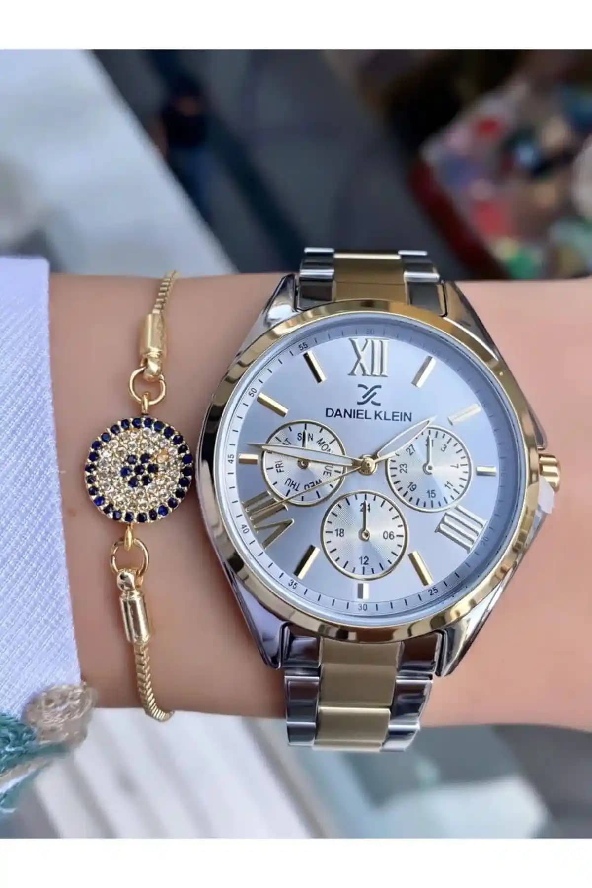 Daniel Klein Kadınlar İçin Modern ve Dayanıklı Renkli Kol Saati ve Bileklik Seti