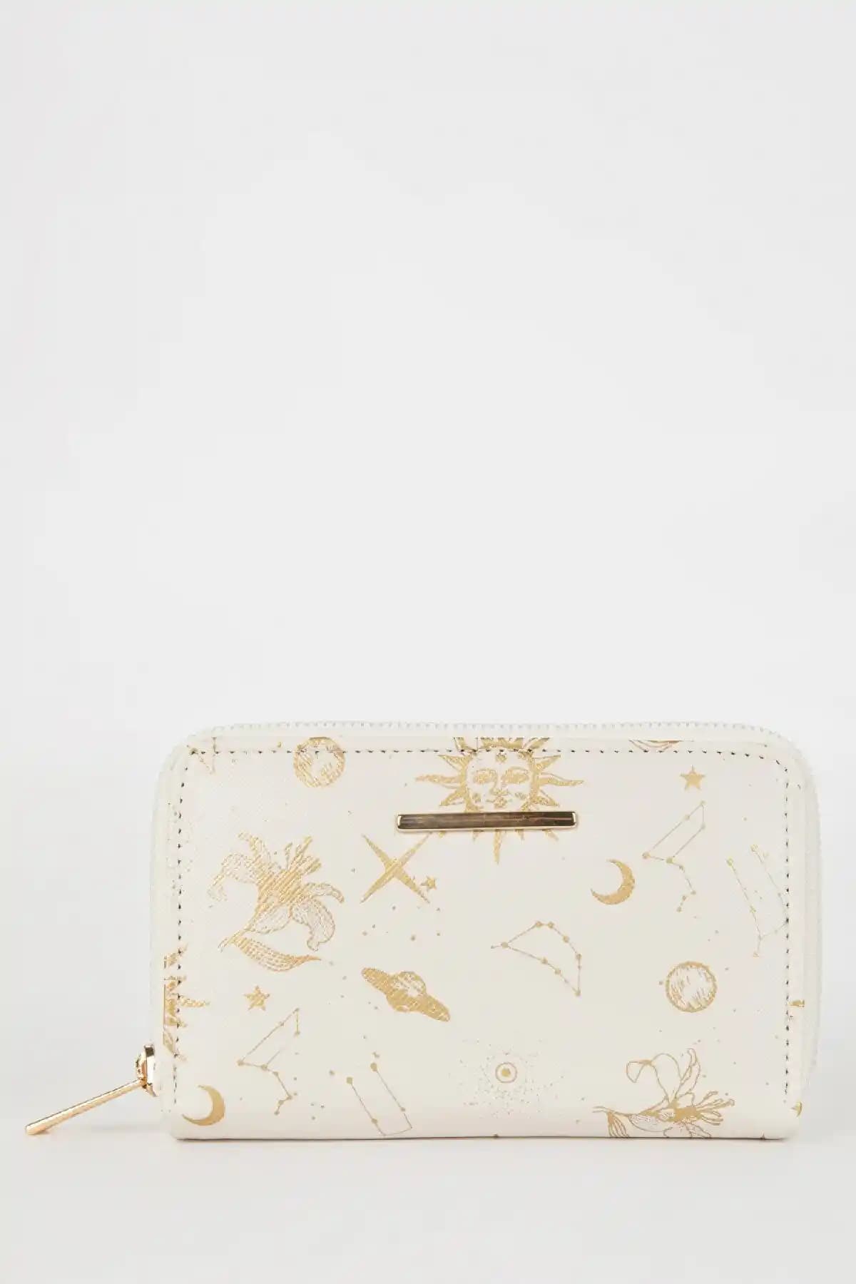 DeFacto Kadın Baskılı Suni Deri Bozuk Para Çantası Günlük ve Şık Kullanım İçin Ideal