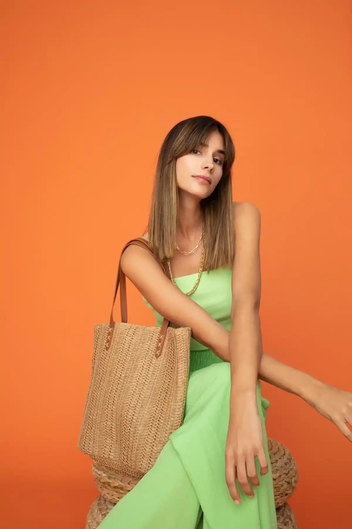 DeFacto Kadın Büyük Çapraz Hasır Çanta Şık ve Fonksiyonel Yazlık Model