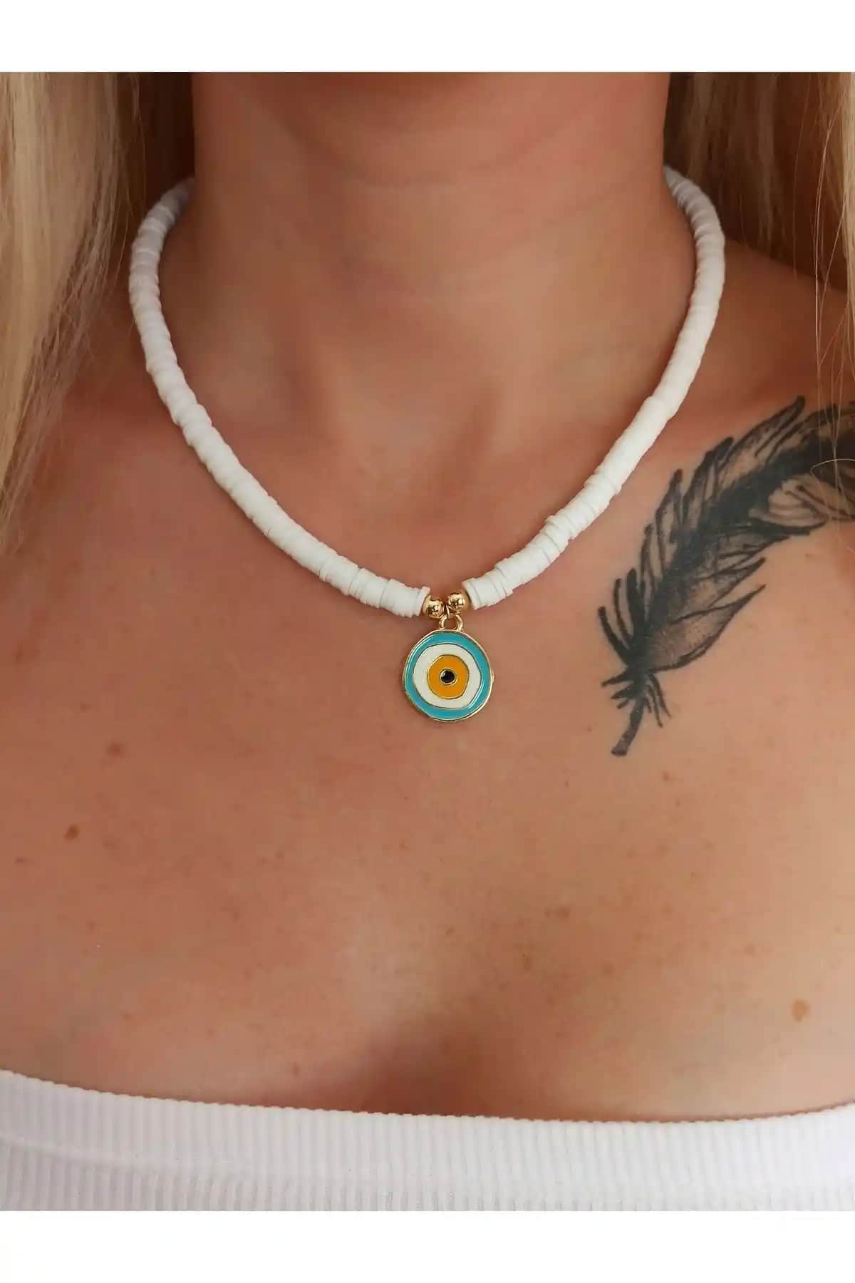 Denizdenal Fimo Nazar Boncuklu Kolye: Şık ve Pozitif Enerji Taşıyan El Yapımı Takı