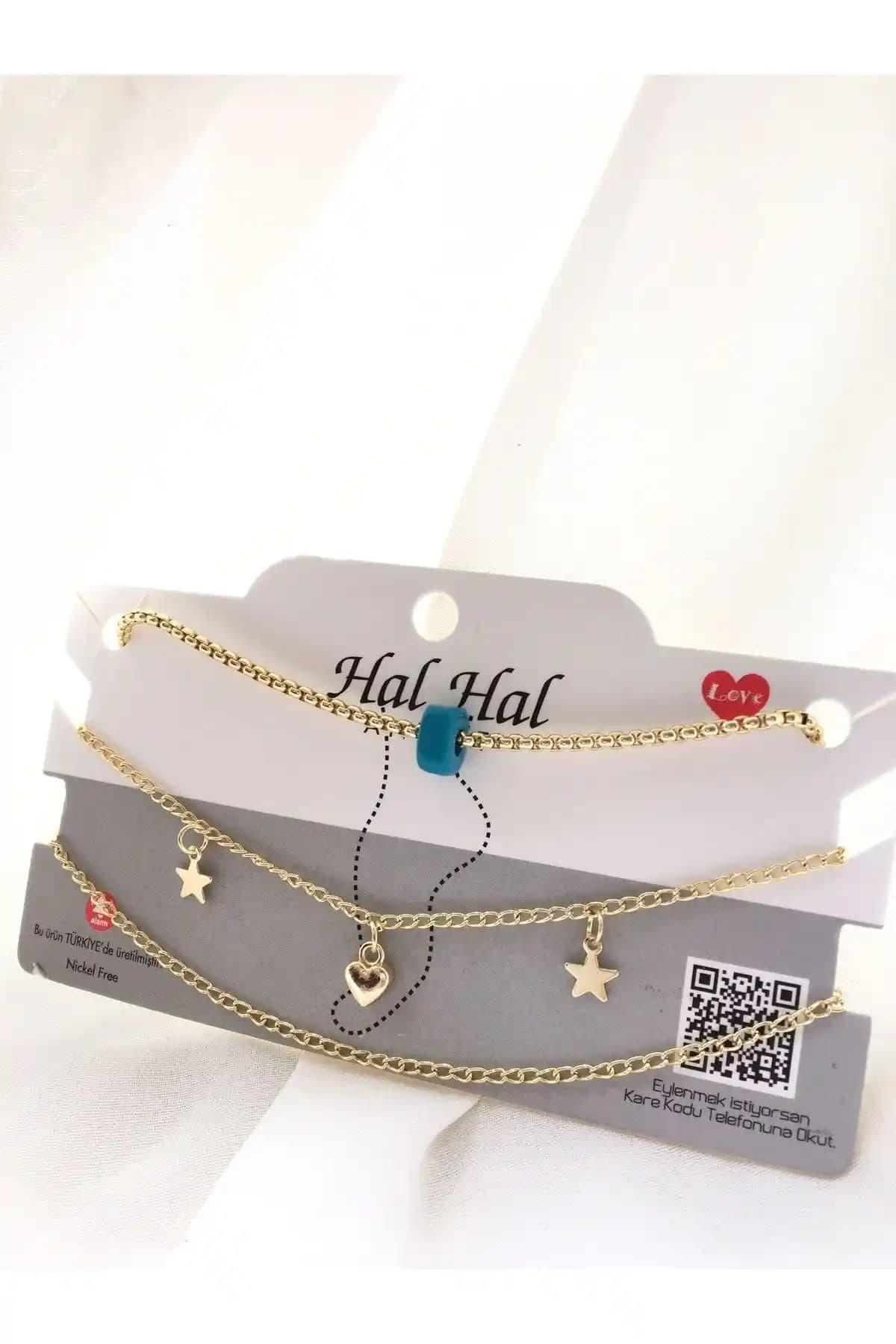 DGN Shoping Kadın 3'lü Gold Tasarım Halhal Seti Modern ve Şık Aksesuar Seçeneği