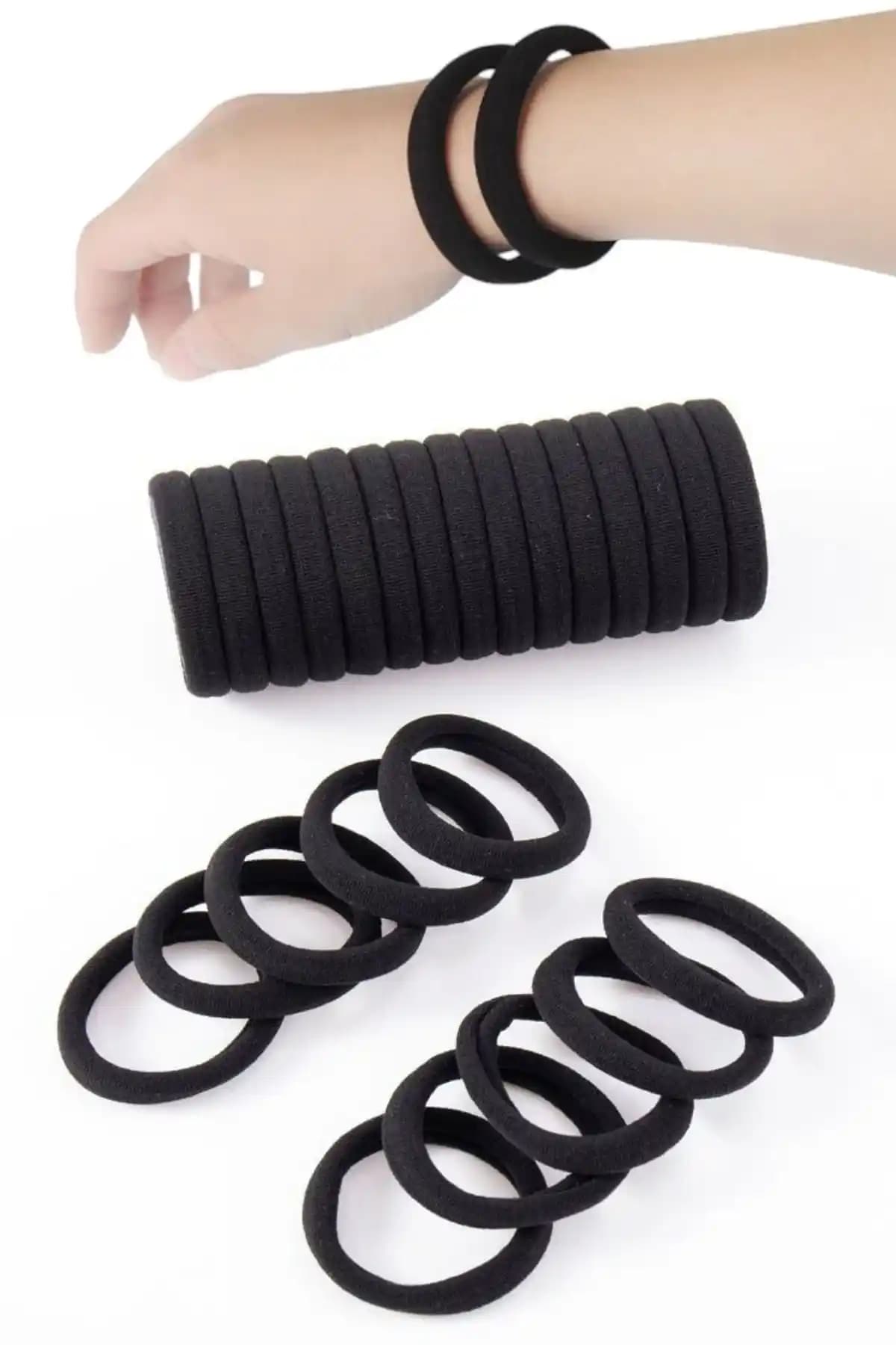 Diloshtrend Kadın 10'lu Siyah Ultra Esnek Bilek Lastik Toka - Dayanıklı ve Şık Saç Aksesuarı