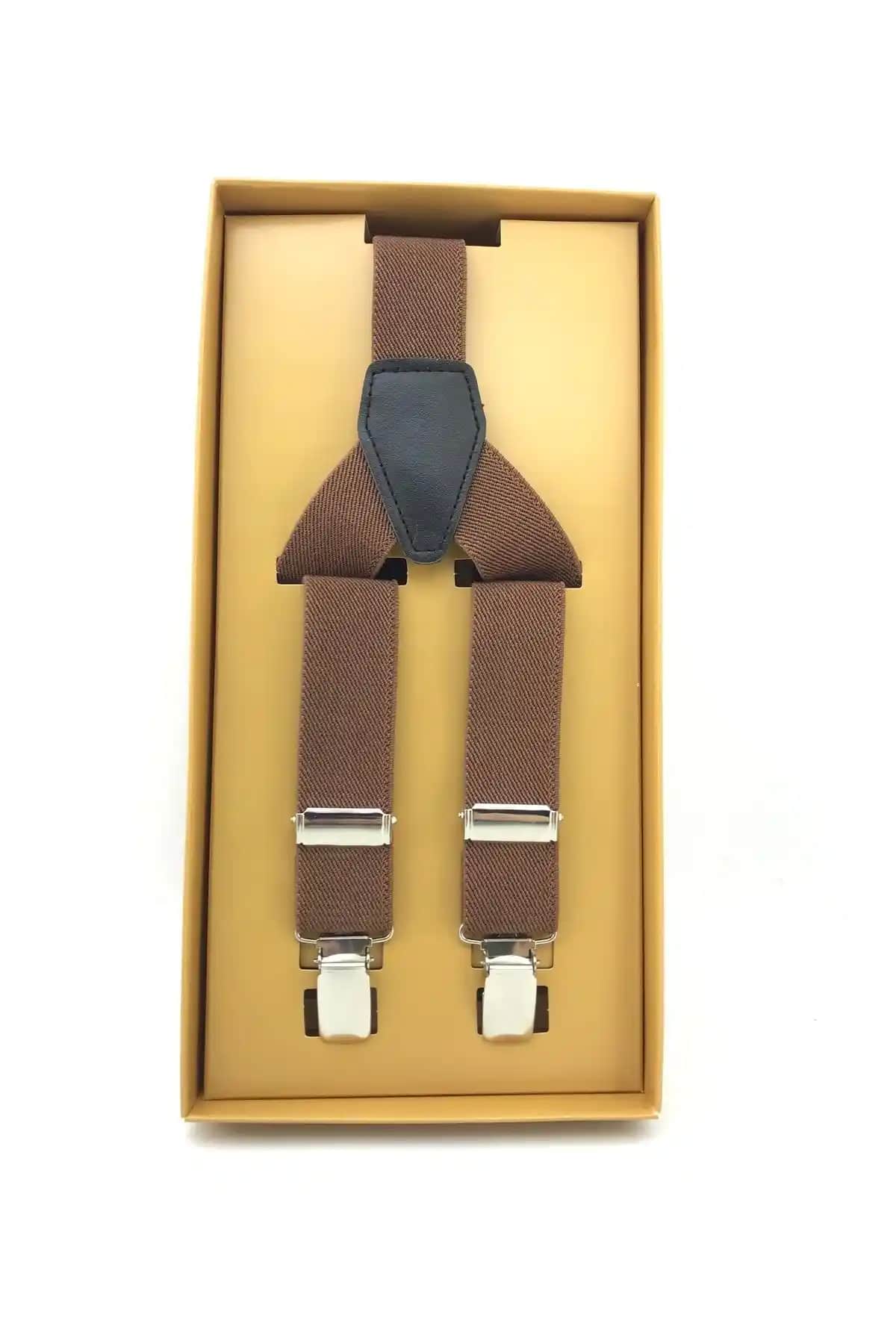 Elegans Sütlü Kahve İnce Pantolon Askısı 2.5 Cm Modern ve Dayanıklı Tasarım