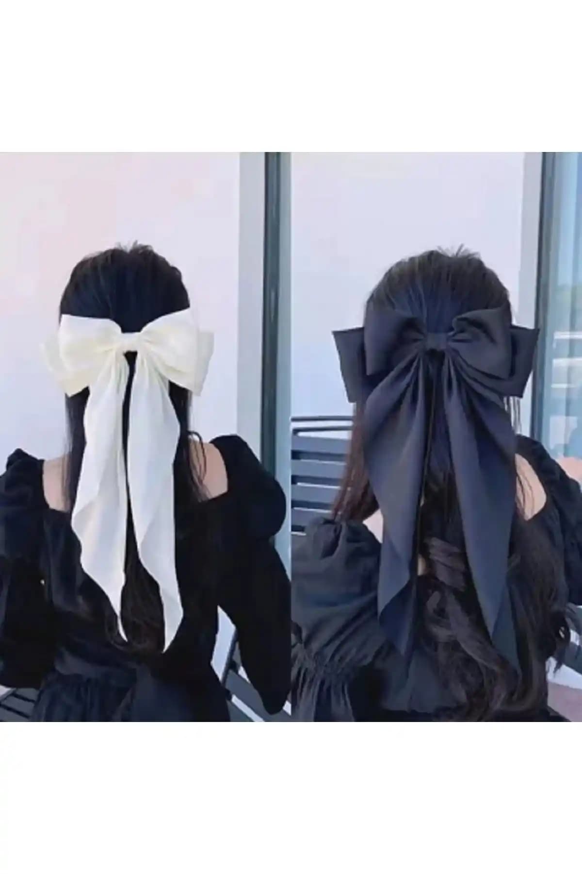 Elvinege Saten Fularlı Fiyonk Toka: Zarif ve Pratik Kadın Saç Aksesuarı