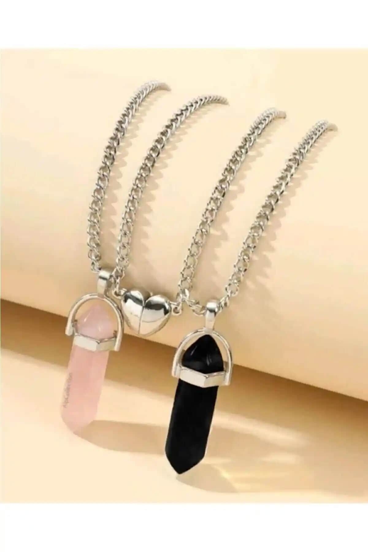 Ema İkili Mıknatıslı Doğal Taş Oniks Çift Sevgili Zincirli Kolye İncelemesi ve Özellikleri
